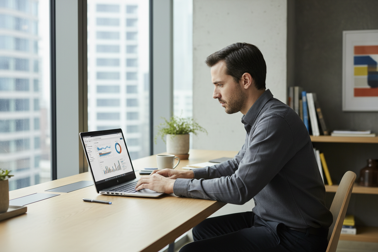 شاب يستخدم الحاسوب  HP ELITEBOOK 840 G8